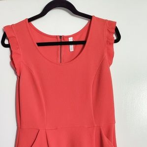 Short Textured Dress with Pockets